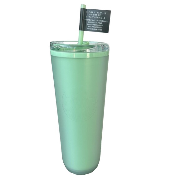 Starbucks Summer 2025 Seafoam Mint Green Soft Touch Hot/Cold 24 Oz Tumbler NEW - Picture 1 of 5